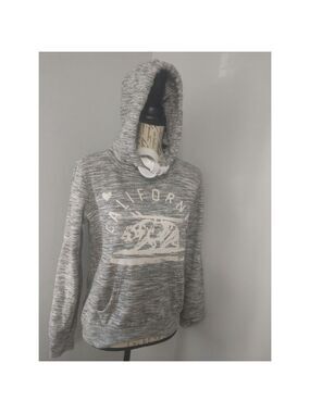 Women's Reflex California Bear Graphic Hoodie M Gray White